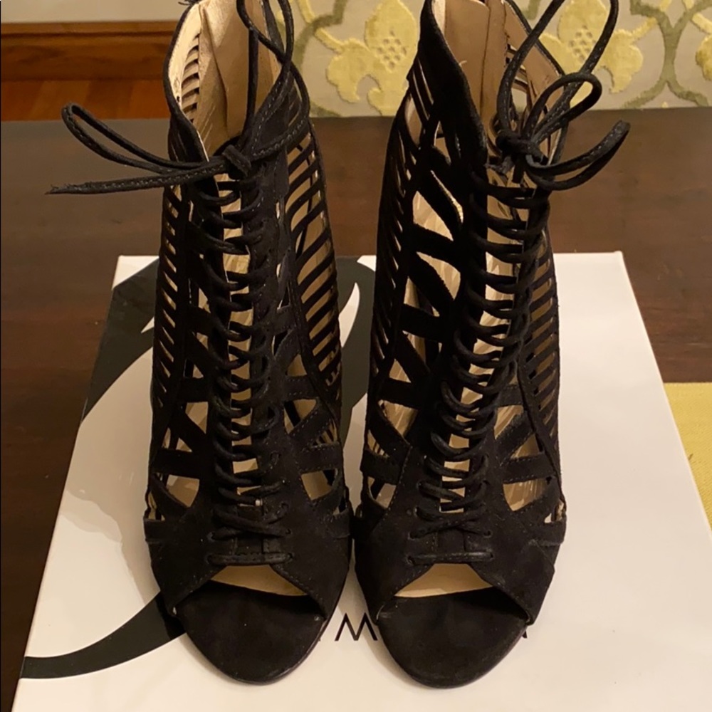 Black suede bootie